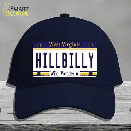 Hillbilly West Virginia Novelty License Plate Hat Cotton / Navy