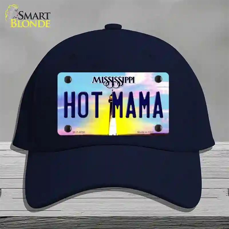 Hot Mama Mississippi Novelty License Plate Hat Cotton / Navy