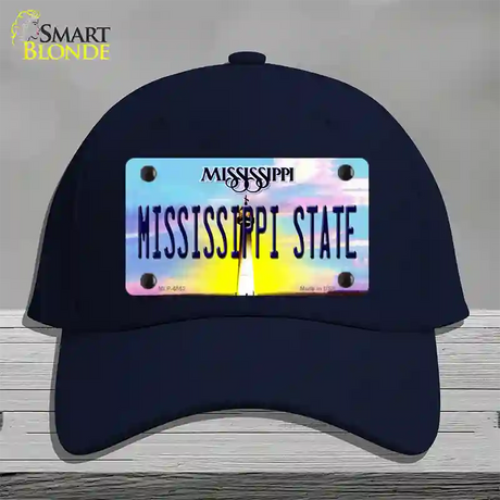 Mississippi State Novelty License Plate Hat Cotton / Navy