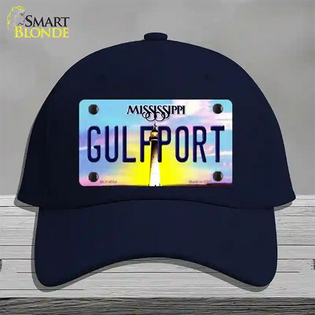 Gulfport Mississippi Novelty License Plate Hat Cotton / Navy