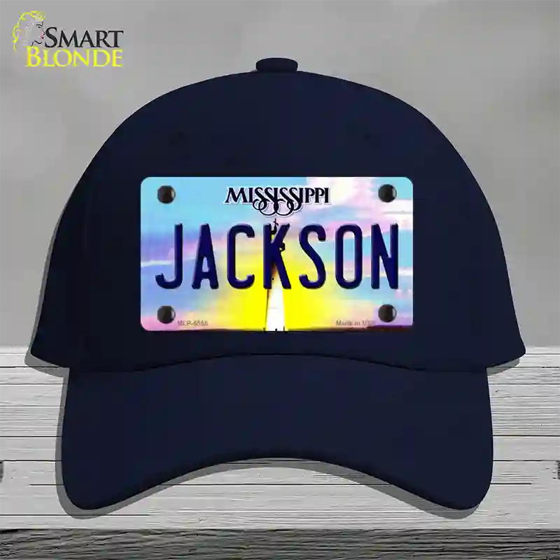 Jackson Mississippi Novelty License Plate Hat Cotton / Navy