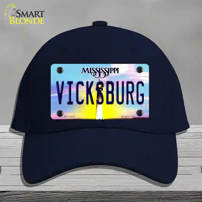 Vicksburg Mississippi Novelty License Plate Hat Cotton / Navy