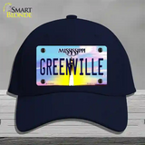 Greenville Mississippi Novelty License Plate Hat Cotton / Navy