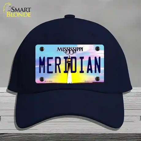 Meridian Mississippi Novelty License Plate Hat Cotton / Navy