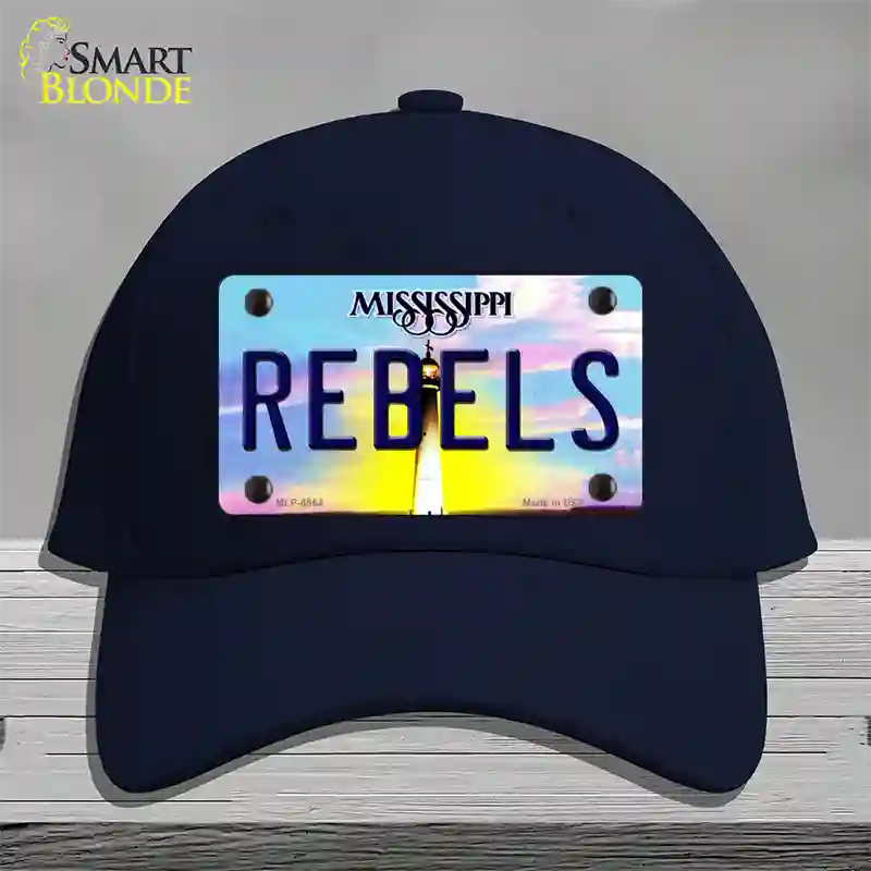 Rebels Mississippi Novelty License Plate Hat Cotton / Navy