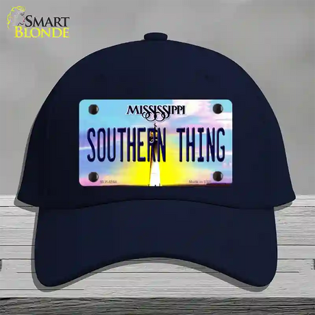 Southern Thing Mississippi Novelty License Plate Hat Cotton / Navy