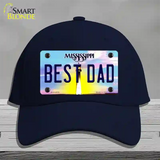 Best Dad Mississippi Novelty License Plate Hat Cotton / Navy