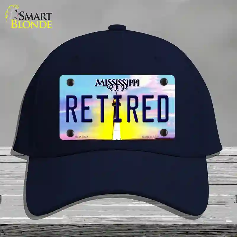 Retired Mississippi Novelty License Plate Hat Cotton / Navy