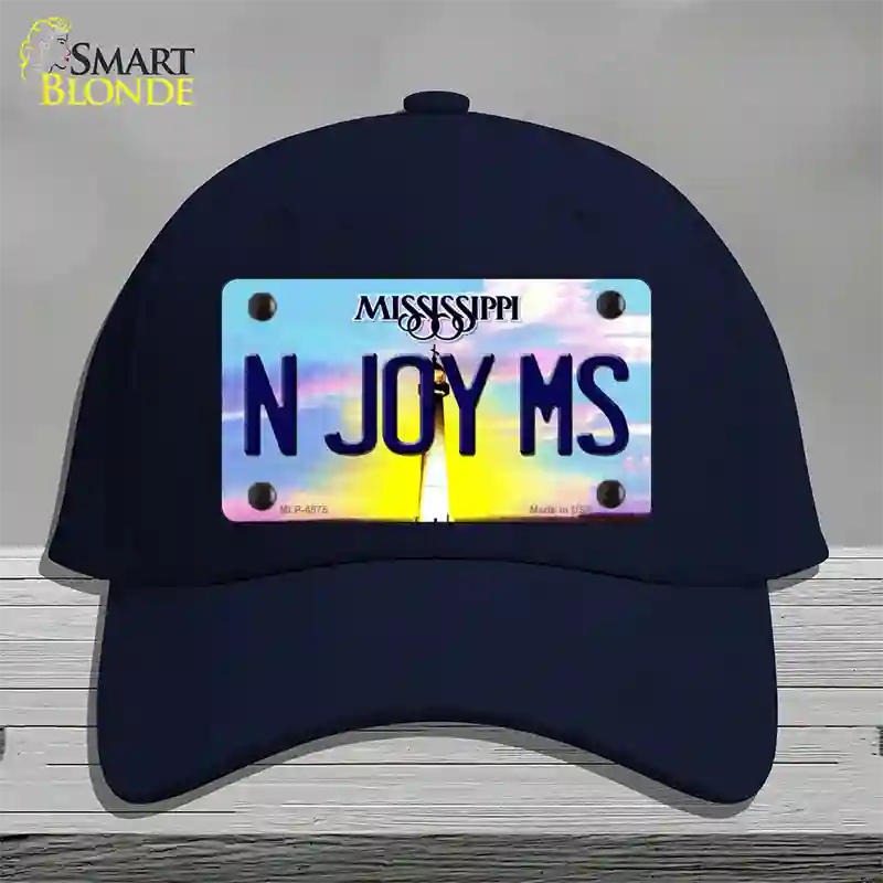 N Joy Mississippi Novelty License Plate Hat Cotton / Navy