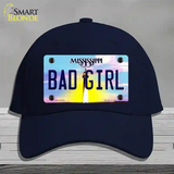 Bad Girl Mississippi Novelty License Plate Hat Cotton / Navy