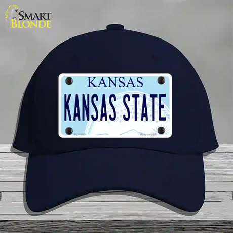 Kansas State Novelty License Plate Hat Cotton / Navy