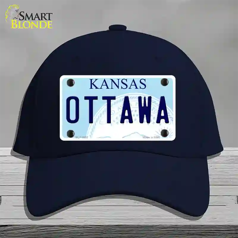 Ottawa Kansas Novelty License Plate Hat Cotton / Navy