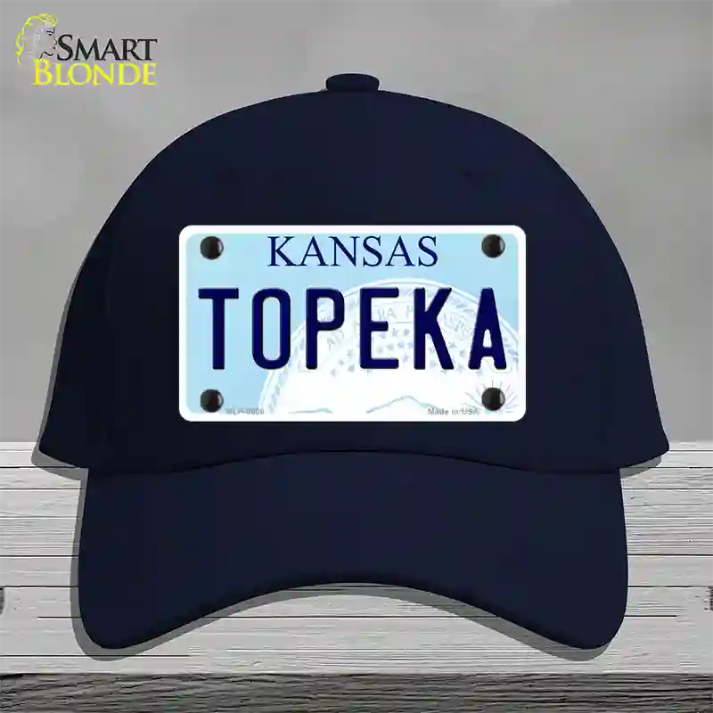 Topeka Kansas Novelty License Plate Hat Cotton / Navy