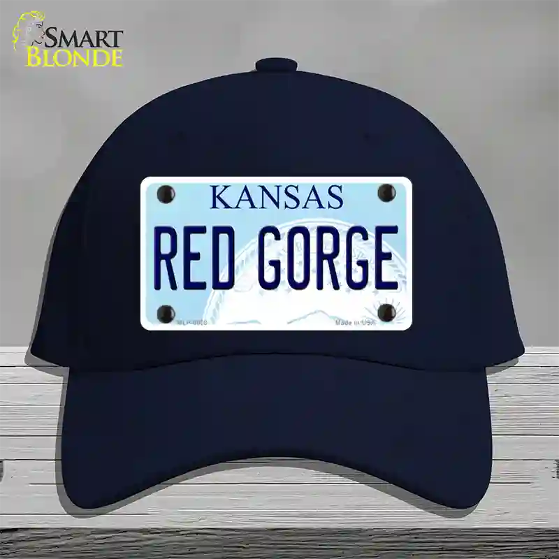 Red Gorge Kansas Novelty License Plate Hat Cotton / Navy