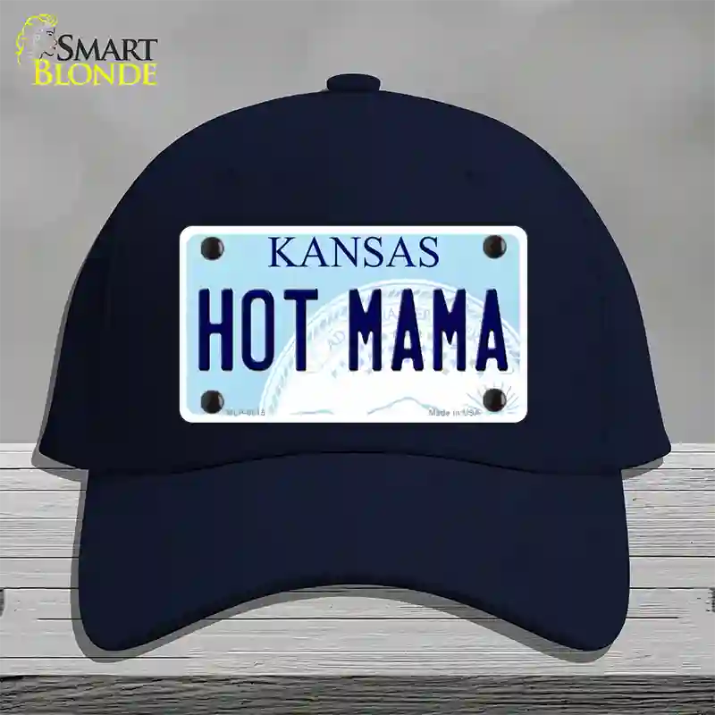 Hot Mama Kansas Novelty License Plate Hat Cotton / Navy