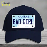 Bad Girl Kansas Novelty License Plate Hat Cotton / Navy