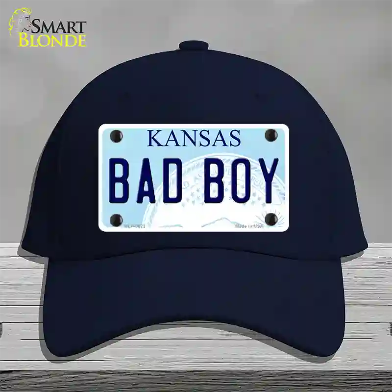 Bad Boy Kansas Novelty License Plate Hat Cotton / Navy