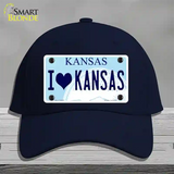 I Love Kansas Novelty License Plate Hat Cotton / Navy