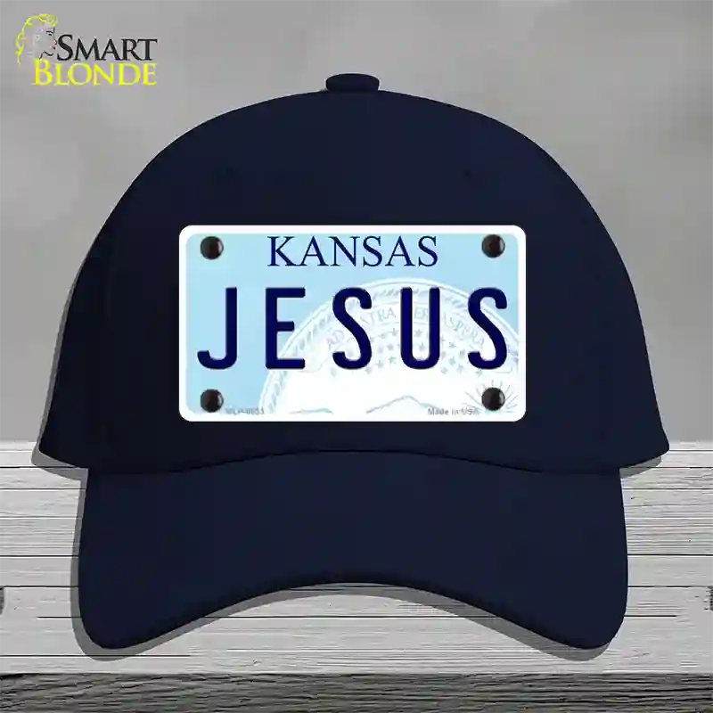 Jesus Kansas Novelty License Plate Hat Cotton / Navy