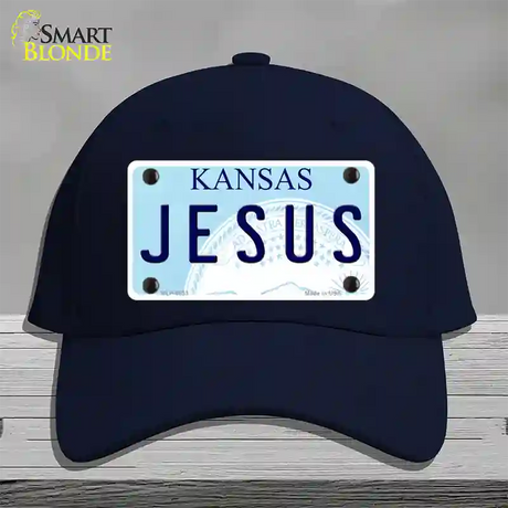 Jesus Kansas Novelty License Plate Hat Cotton / Navy