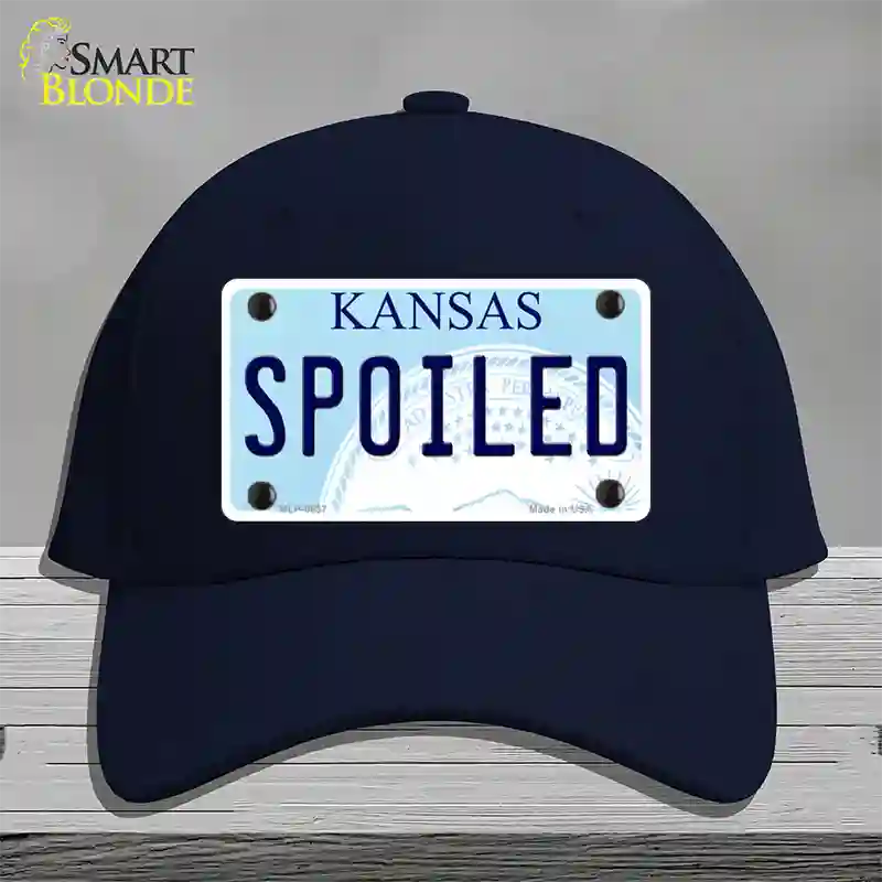 Spoiled Kansas Novelty License Plate Hat Cotton / Navy