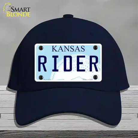 Rider Kansas Novelty License Plate Hat Cotton / Navy