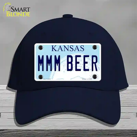 MMM Beer Kansas Novelty License Plate Hat Cotton / Navy