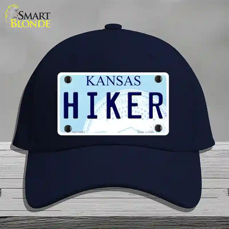 Hiker Kansas Novelty License Plate Hat Cotton / Navy