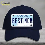 Best Mom Kansas Novelty License Plate Hat Cotton / Navy