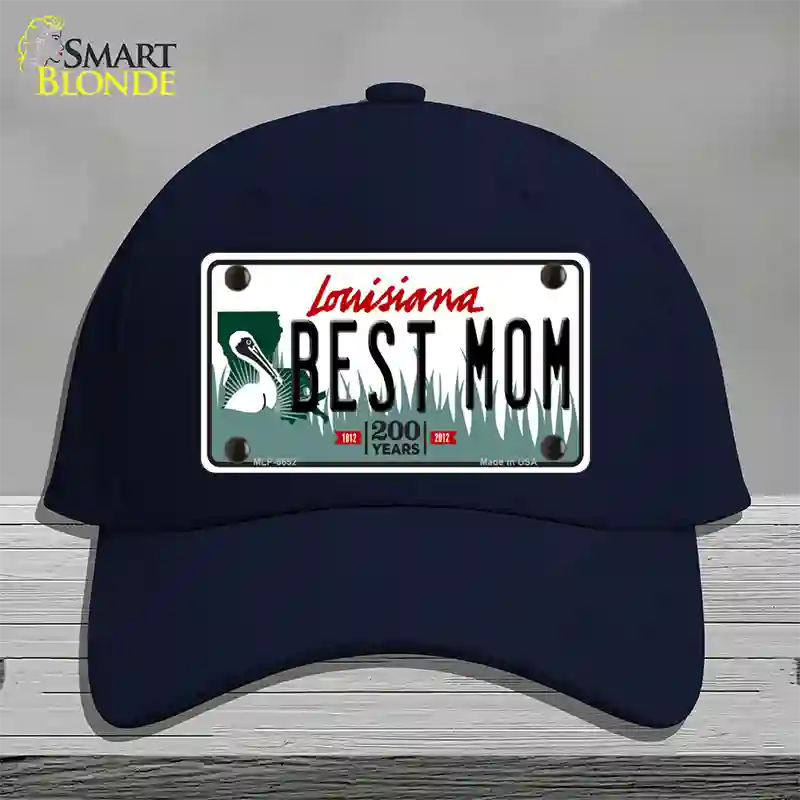 Best Mom Louisiana Novelty License Plate Hat Cotton / Navy