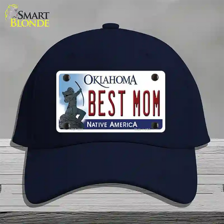 Best Mom Oklahoma Novelty License Plate Hat Cotton / Navy