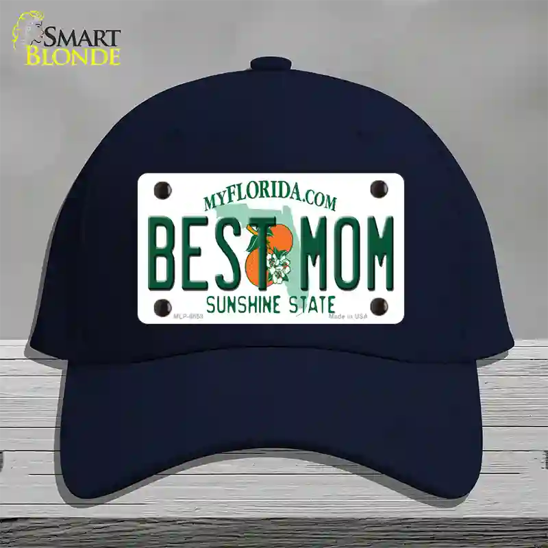 Best Mom Florida Novelty License Plate Hat Cotton / Navy