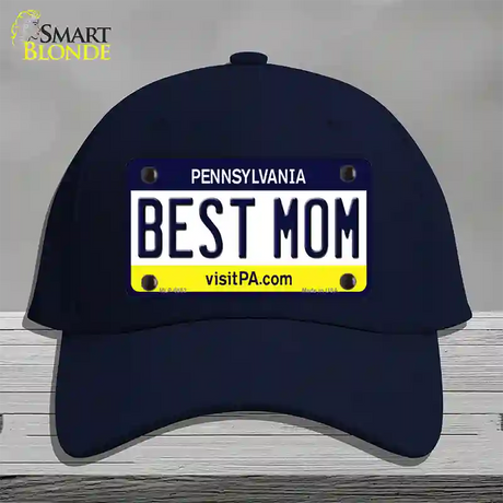 Best Mom Pennsylvania State Novelty License Plate Hat Cotton / Navy