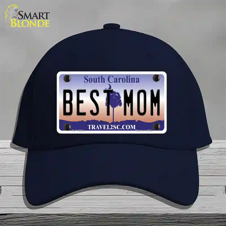 Best Mom South Carolina Novelty License Plate Hat Cotton / Navy