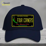 Four Corners Black New Mexico Novelty License Plate Hat Cotton / Navy