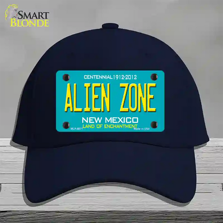 Alien Zone New Mexico State Novelty License Plate Hat Cotton / Navy