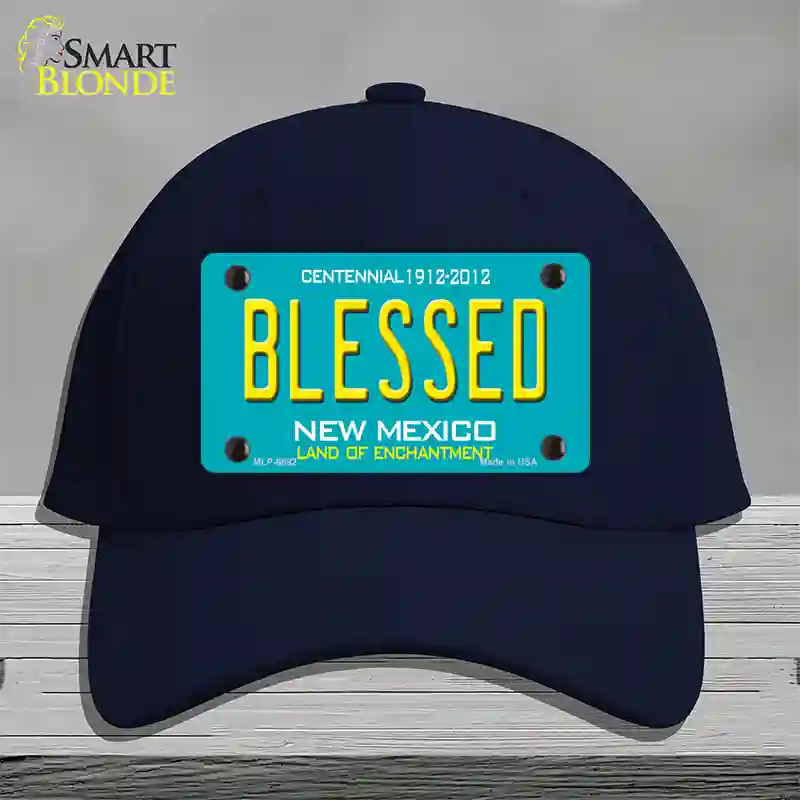 Blessed New Mexico Novelty License Plate Hat Cotton / Navy