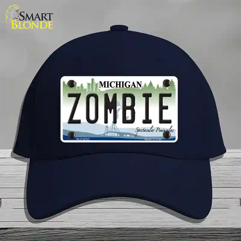 Zombie Michigan Novelty License Plate Hat Cotton / Navy