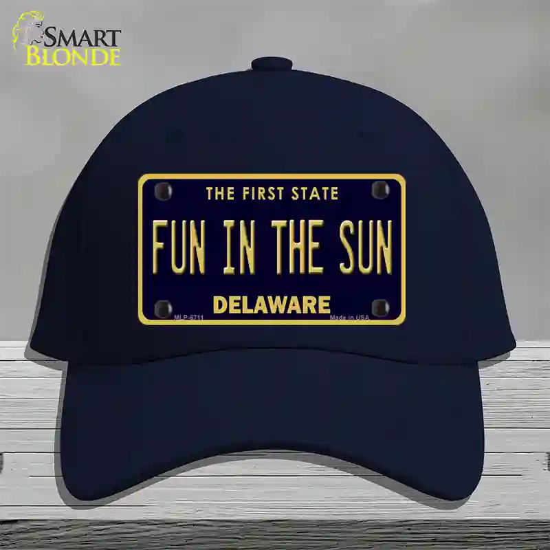 Fun In The Sun Delaware Novelty License Plate Hat Cotton / Navy