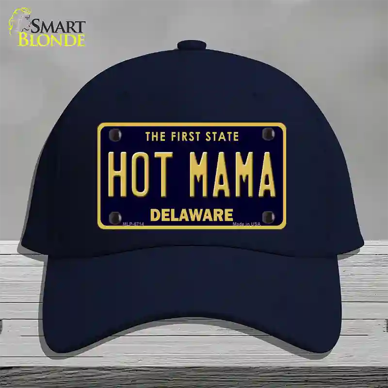 Hot Mama Delaware Novelty License Plate Hat Cotton / Navy