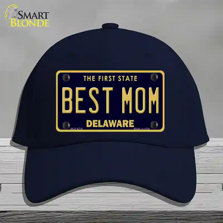 Best Mom Delaware Novelty License Plate Hat Cotton / Navy