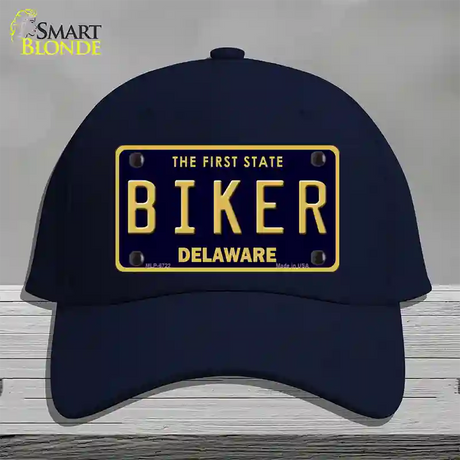 Biker Delaware Novelty License Plate Hat Cotton / Navy