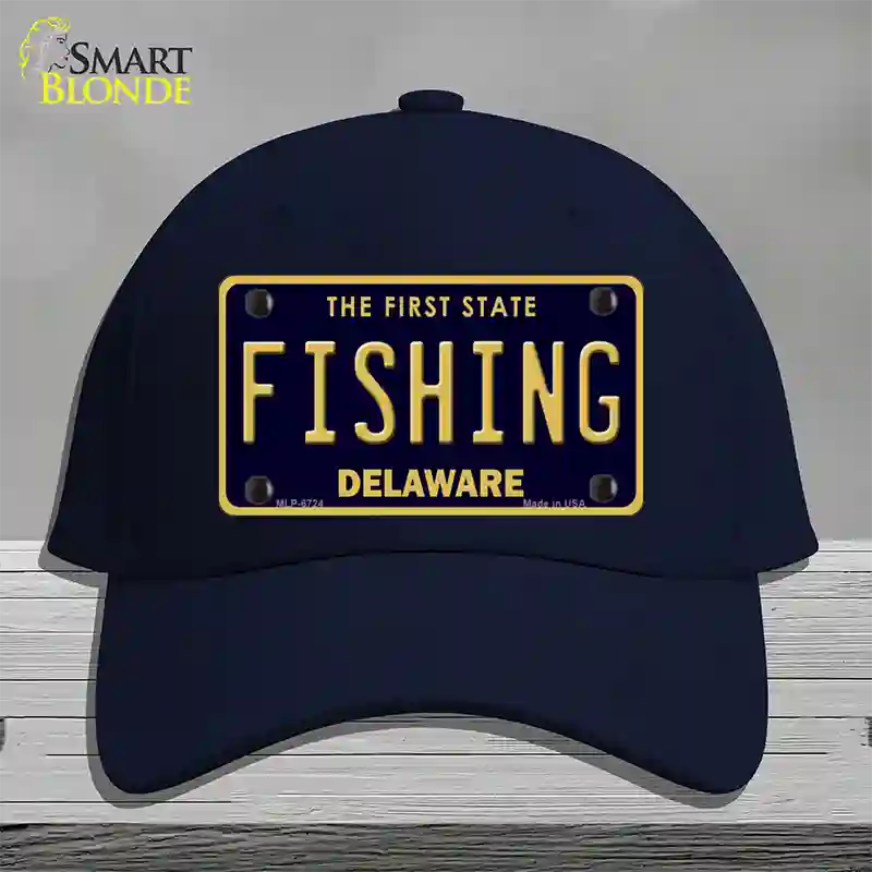 Fishing Delaware Novelty License Plate Hat Cotton / Navy