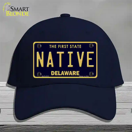 Native Delaware Novelty License Plate Hat Cotton / Navy