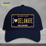 I Love Delaware Novelty License Plate Hat Cotton / Navy