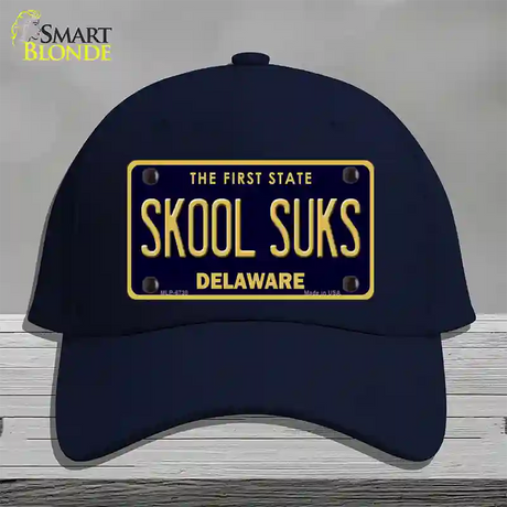 Skool Suks Delaware Novelty License Plate Hat Cotton / Navy