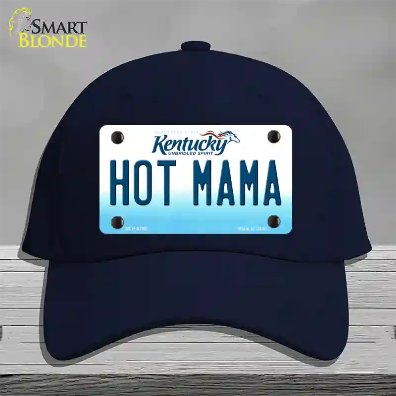 Hot Mama Kentucky Novelty License Plate Hat Cotton / Navy