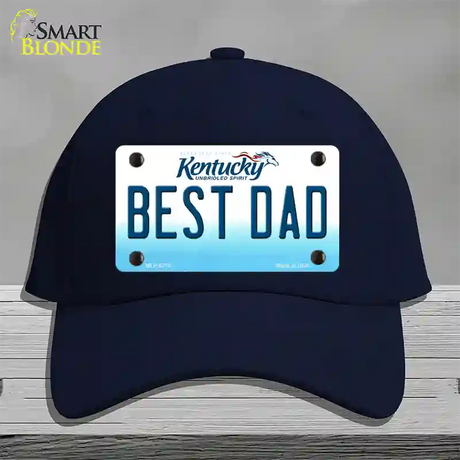 Best Dad Kentucky Novelty License Plate Hat Cotton / Navy