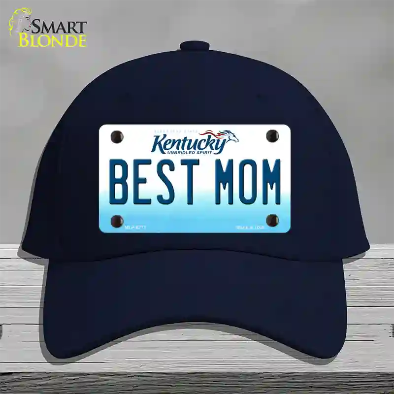 Best Mom Kentucky Novelty License Plate Hat Cotton / Navy