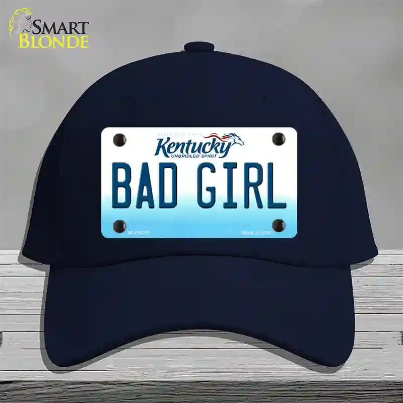 Bad Girl Kentucky Novelty License Plate Hat Cotton / Navy